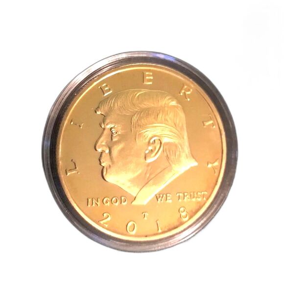 Donald Trump 2018 24K Gold Plated Collectible Eagle Coin with Fit Display Case - Picture 3 of 6